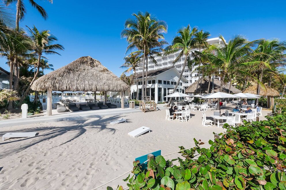 View of 2nd Tiki area from the beach