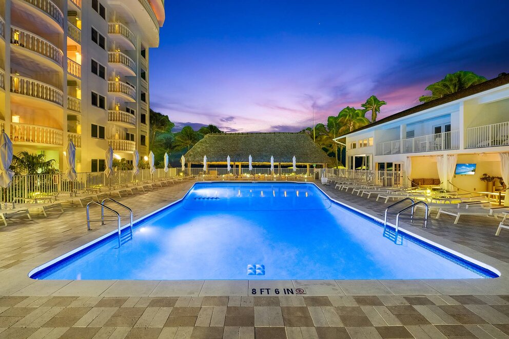 Main pool area in the evening