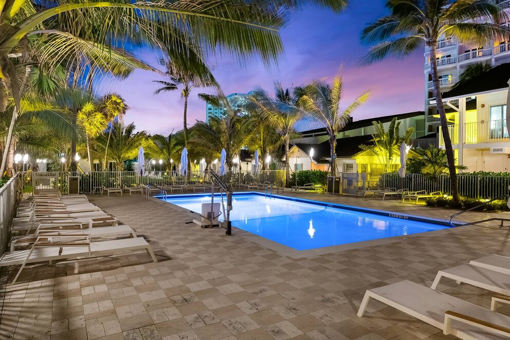 2nd pool area in the evening